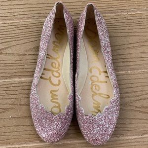 Alaine scalloped glitter flats